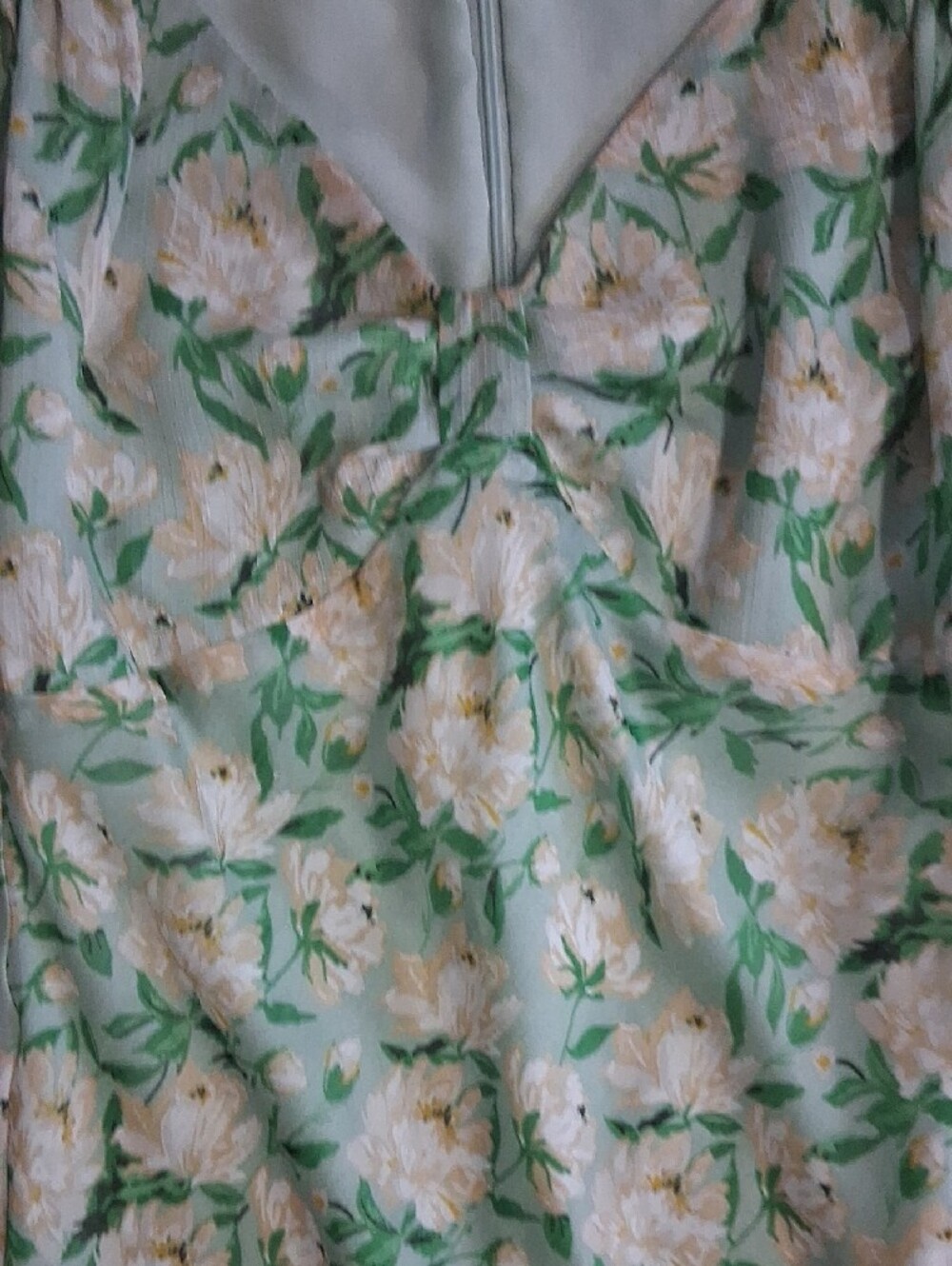 Astr Mint Floral Maxi Dress with Puff Sleeves - Picture 4 of 5